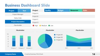 PPT Slide with Charts for Data Summary Presentation