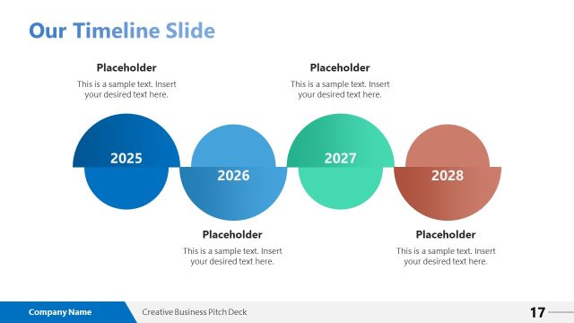 Modern Timeline Diagram for Creative Business Pitch Deck