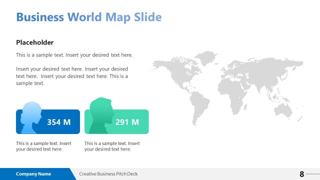 Business World Map Slide with Map Segment