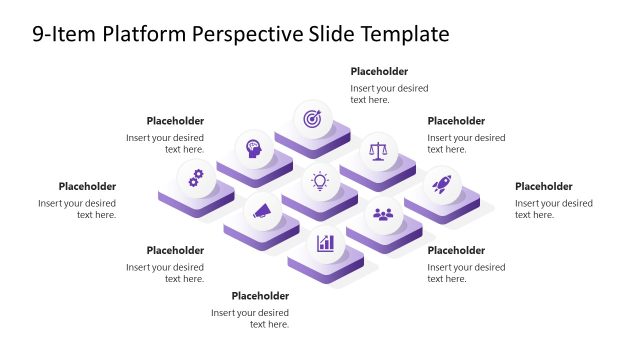 9-Item Perspective Platform PowerPoint Template