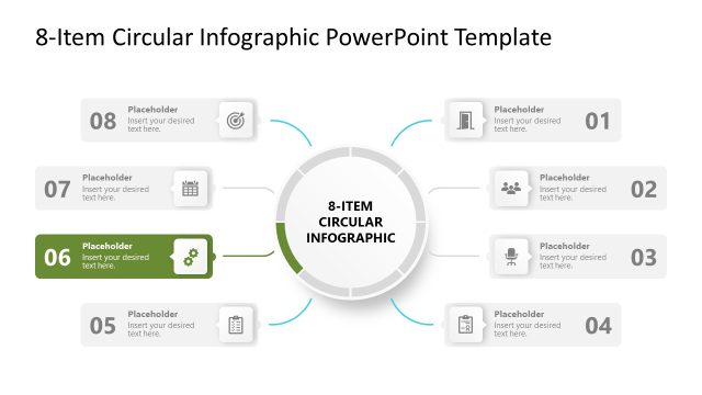 8-Item Circular Infographic Template PPT Slide