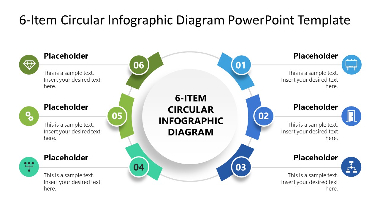 6-Item Circular Infographic Template Slide 