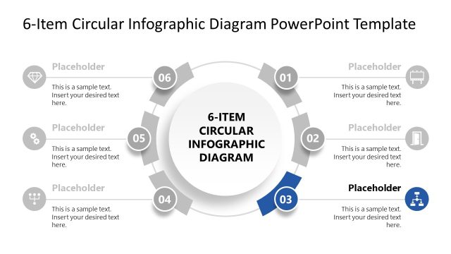 Customizable 6-Item Circular Infographic PPT Template