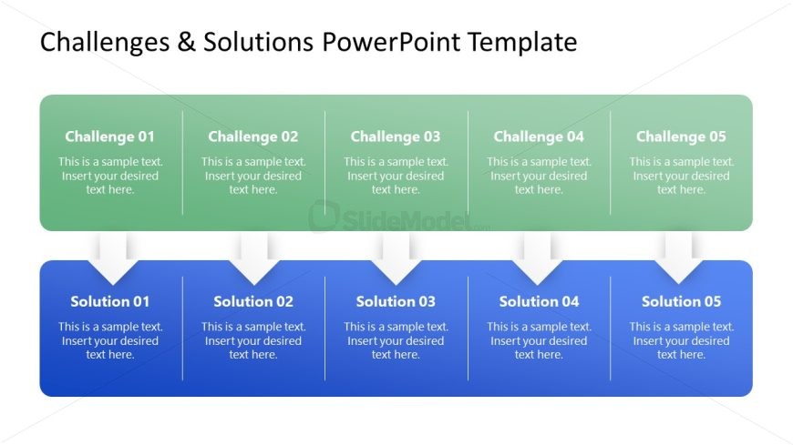 Multiple Challenges & Solutions Template Slide
