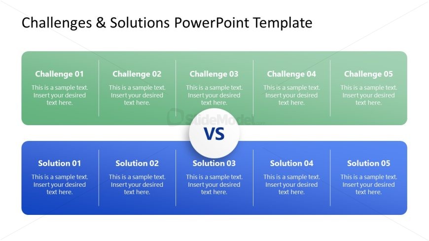 Multiple Challenges & Solutions Slide PPT Layout