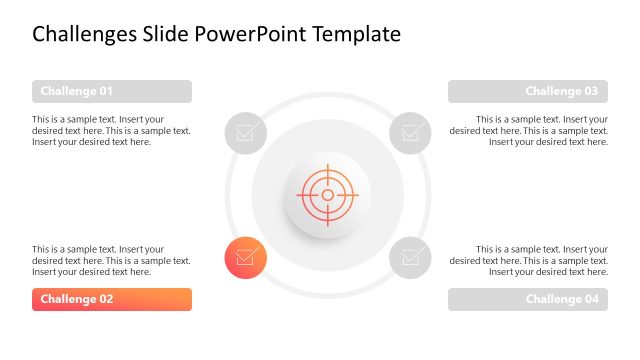 Customizable 4-Step Challenges PPT Template