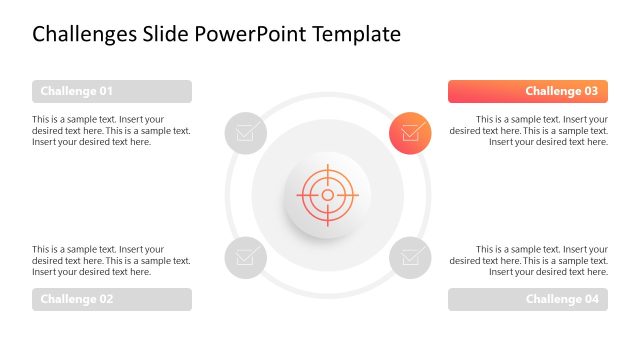 4-Step Challenges PPT Slide Template
