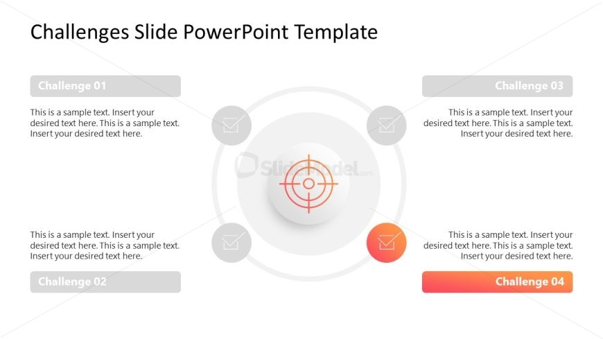 4-Step Challenges Template PPT Slide
