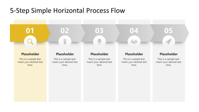 Step 1 Slide – 5-Step Simple Horizontal Process Flow Template