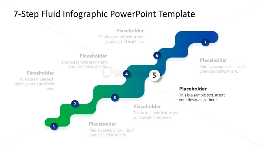 7-Step Fluid Infographic Template PPT Slide