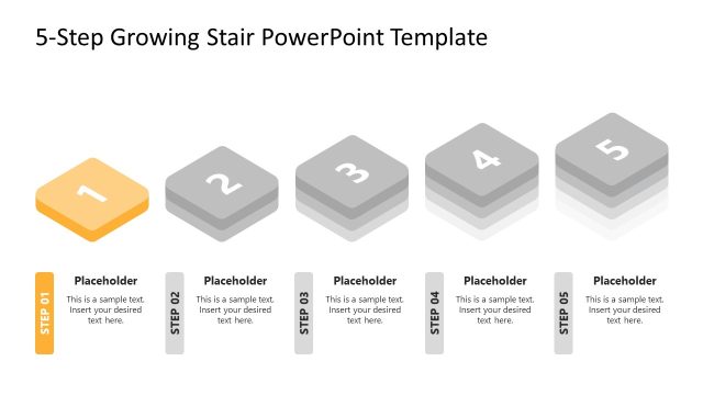 Customizable 5-Step Growing Stair PPT Template