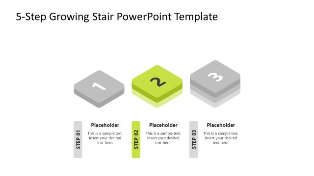 Customizable 3-Step Growing Stair PPT Template