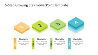 4-Step Growing Stair Template for PowerPoint 