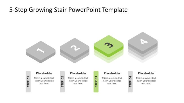 Editable 4-Step Growing Stair PPT Template