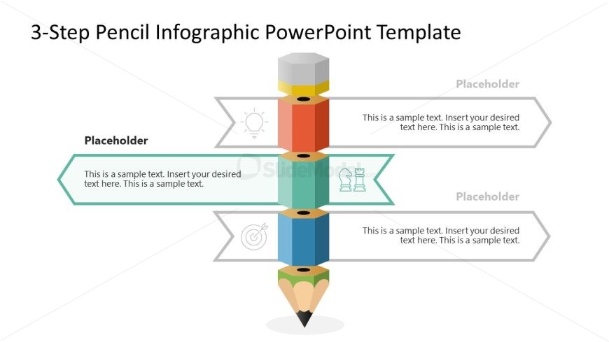 3-Step Pencil Infographic Template for Presentation