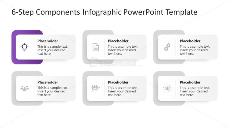 6-Step Components Infographic PPT Layout