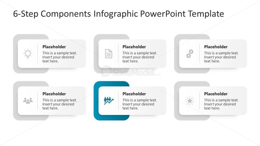 6-Step Components Infographic PPT Slide