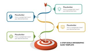 Editable 4-Step Goals Infographic PowerPoint Slide 