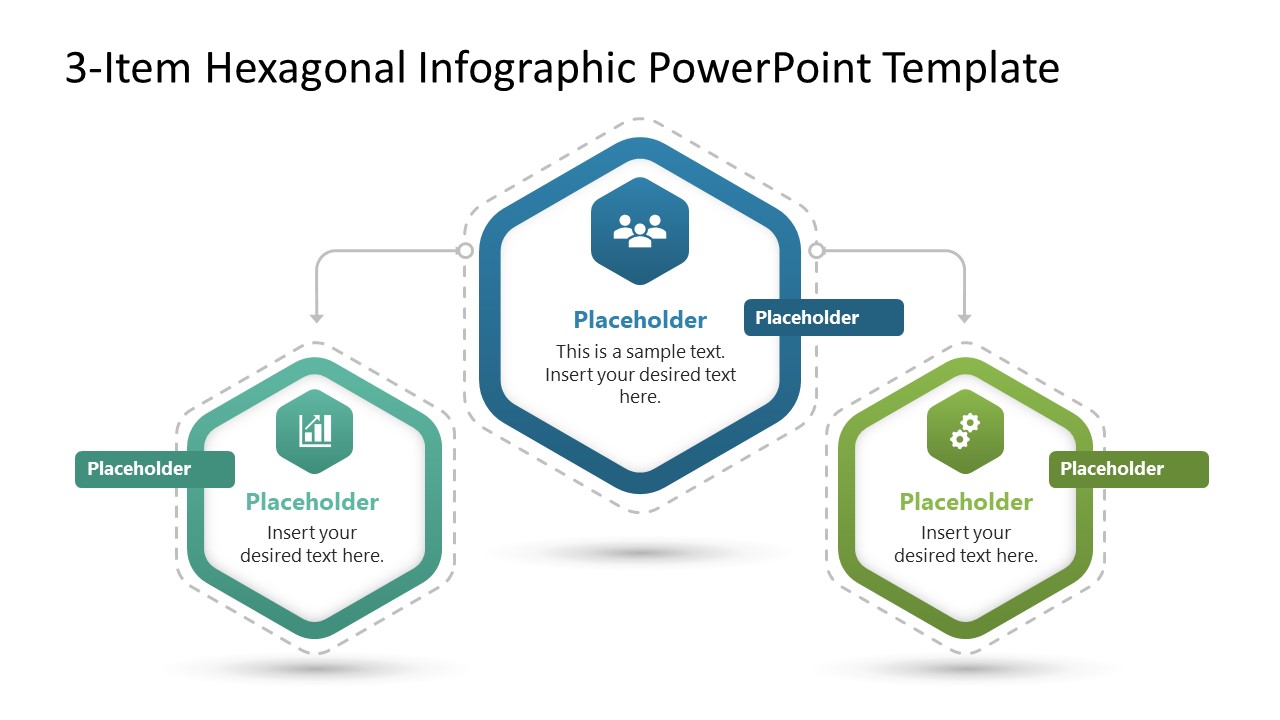 3-Item Hexagonal Infographic Presentation Template