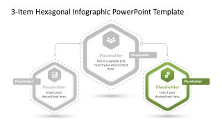 3-Item Hexagonal Infographic Template for Presentation 