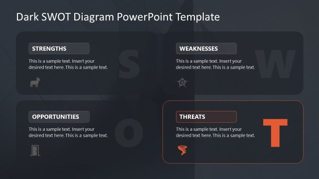 Dark SWOT Analysis Template for PowerPoint