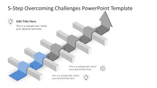 5-Step Overcoming Challenges Template Slide 