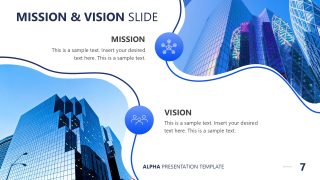 Mission & Vision Slide Template with Images for Alpha PPT Template