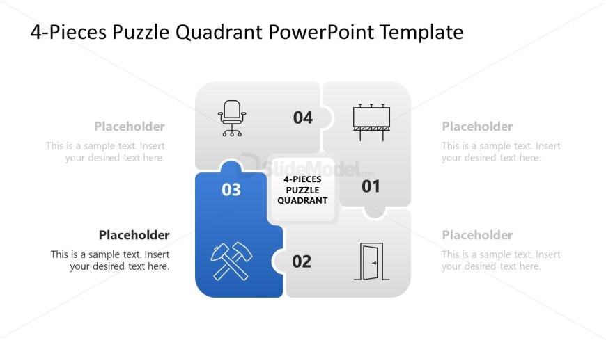 Customizable 4-Item Puzzle Pieces Template Layout