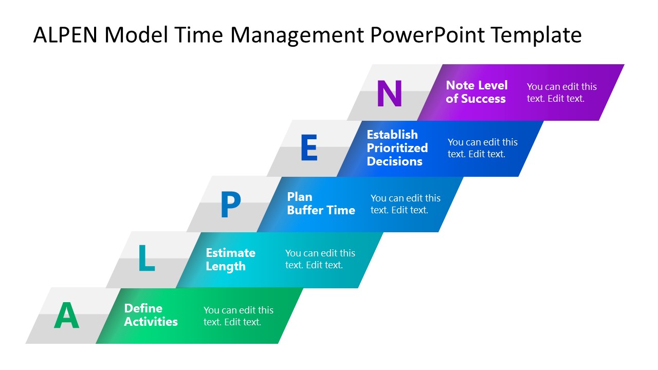 Editable Step Stair ALPEN Model PPT Template