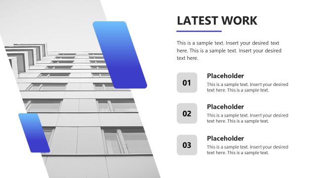 Latest Work PPT Slide – Blue Corporate Overview Slide Template