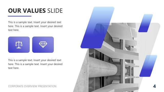 Our Unique Values Slide – Light Corporate Overview Presentation Template