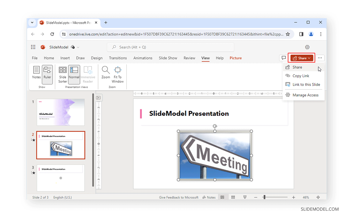 How to share a PowerPoint Online presentation