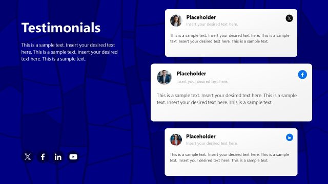 3-Item Testimonials Slide Template for PowerPoint