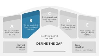 5-Item Bridge Concept Diagram Template for Presentation 
