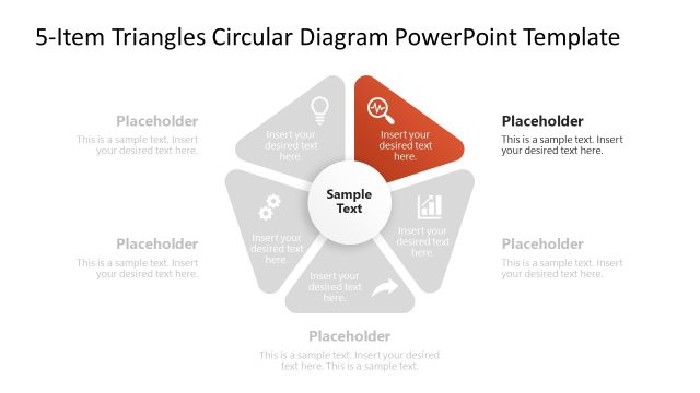Step 1 PPT Slide – 5-Item Triangles Presentation Template