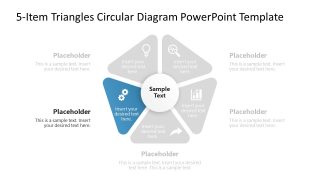 Editable 5-Item Triangles PPT Template