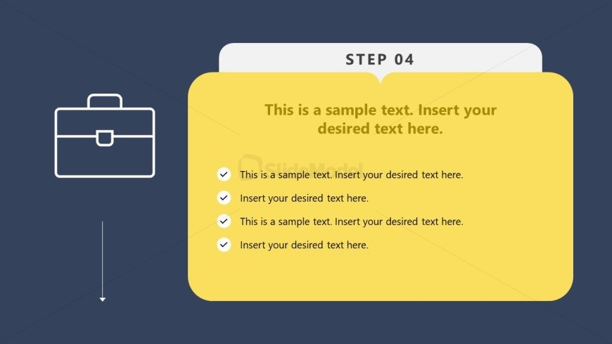 5-Item Vertical Step-by-Step Cards Template Layout