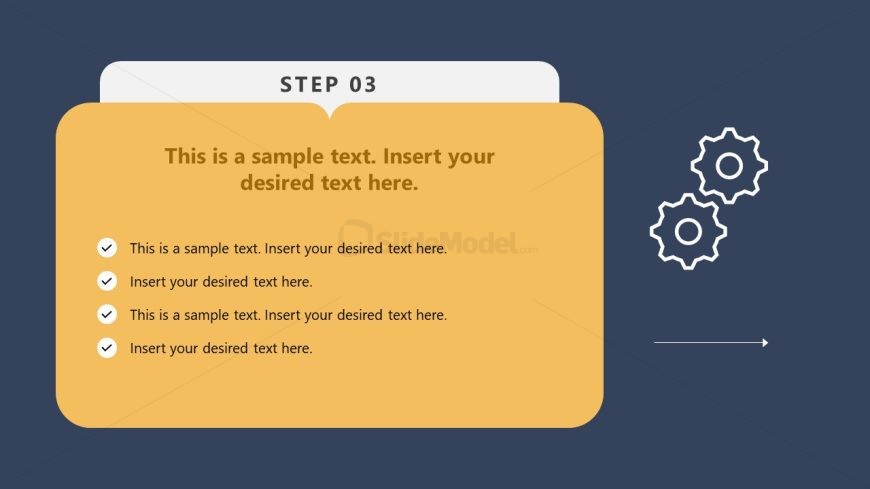 5-Item Horizontal Step-by-Step Cards Template for Presentation
