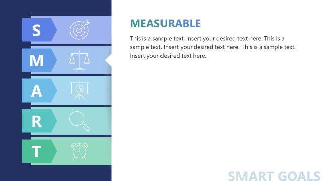 Slide for Measurable Goals – SMART Goals Template