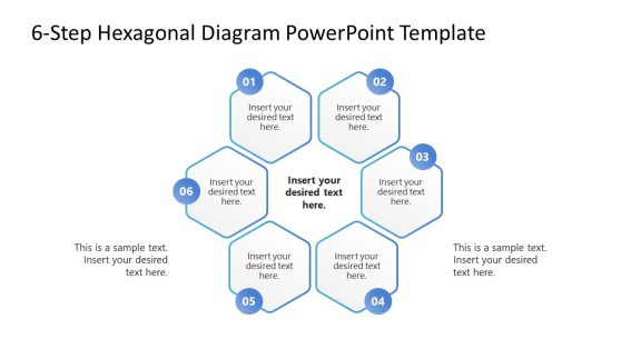 6-Step Hexagonal Diagram PPT Title Slide 