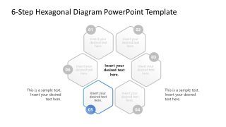 6-Step Hexagonal Diagram Template for Presentation 