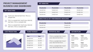 Project Management Business Case Dashboard Slide Template