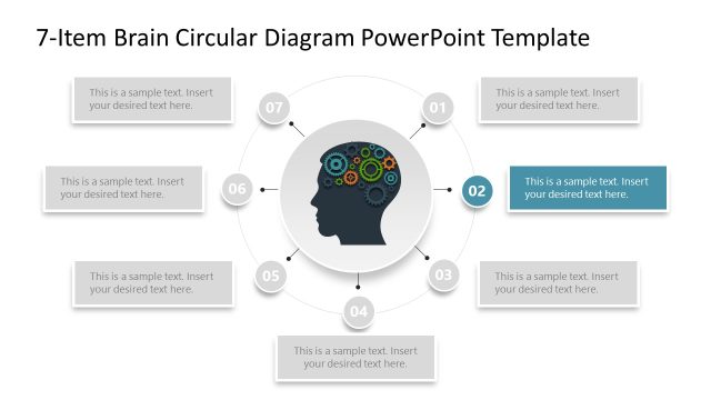 Editable 7-Item Brain Circular Diagram Template