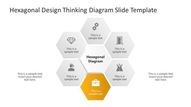 6-Item Hexagonal Thinking Diagram Template for Presentation