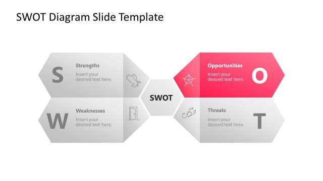 Hexagonal SWOT Diagram Template for PowerPoint
