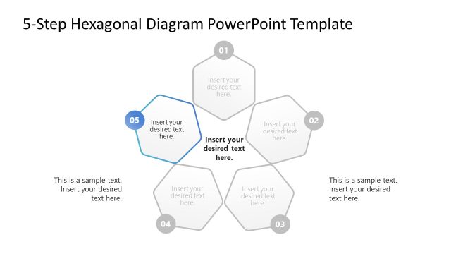 5-Step Hexagonal Diagram PPT Layout