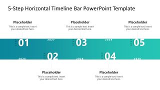Editable 5-Step Horizontal Timeline Bar Template