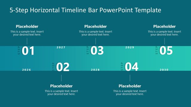 Customizable 5-Step Horizontal Timeline Template