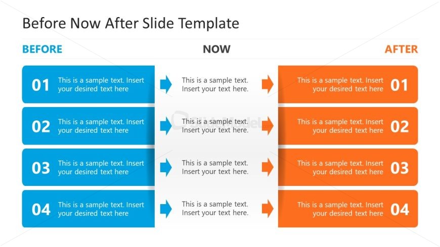 Editable Before Now After PPT Template