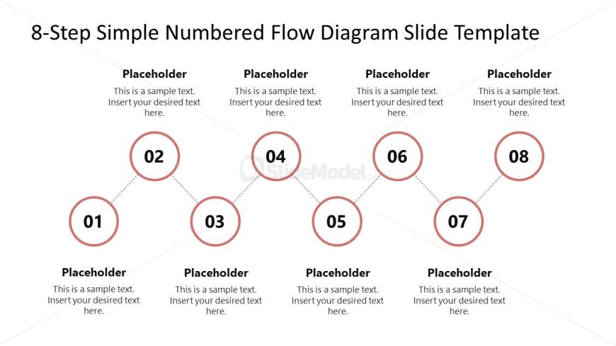 8-Step Simple Numbered Flow Diagram PPT Template